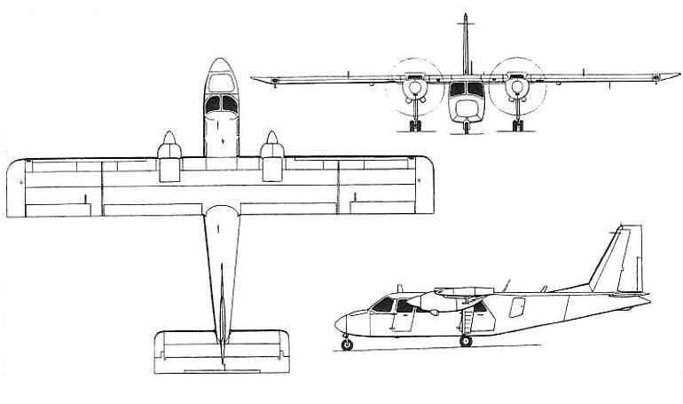 Britten-Norman BN-2 Islander dimensions