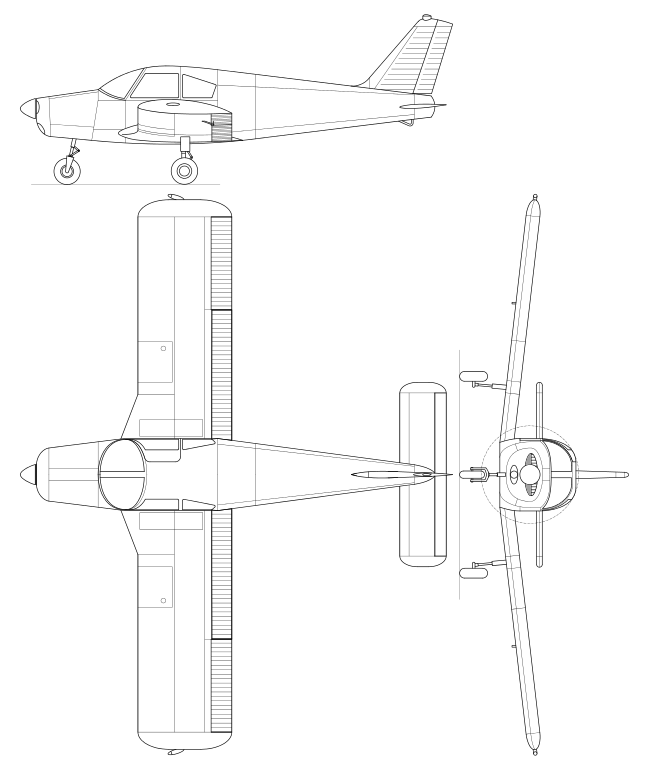 Piper PA-28 Cherokee dimensions