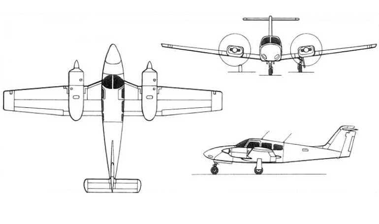 Piper PA-44 Seminole dimensions