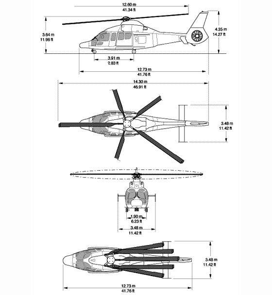 Airbus Eurocopter EC155 dimensions