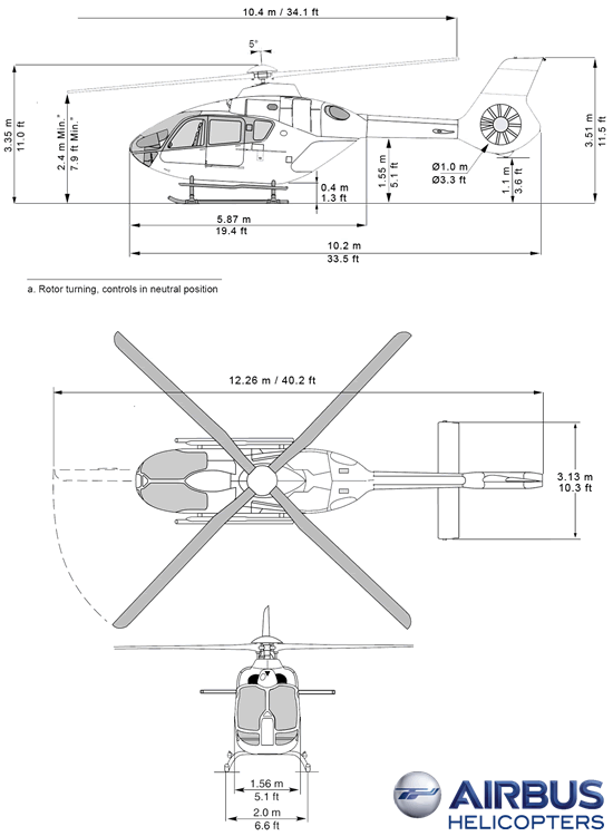 Airbus H145 dimensions