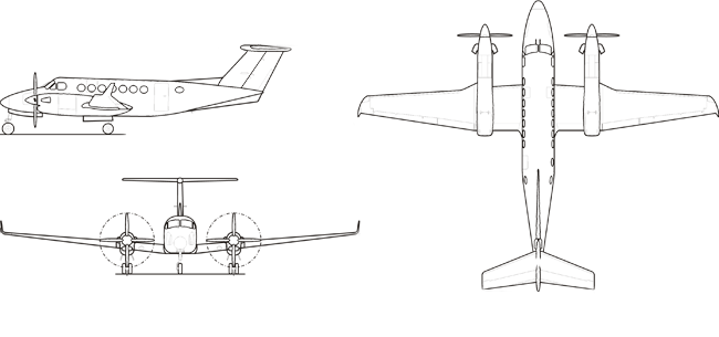 Beechcraft KingAir 350ER dimensions